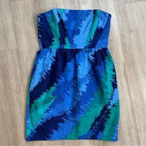 Shoshanna Blue and Green Mini Dress